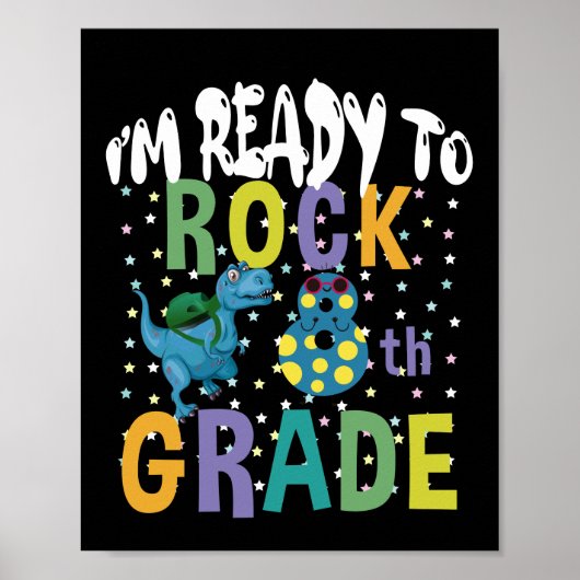 Terug naar school ik ben klaar om te rocken 8e lee poster (Voorkant)