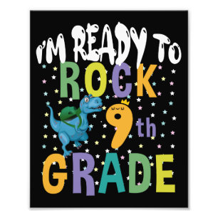 Terug naar school ik ben klaar om te rocken 9e kla foto afdruk