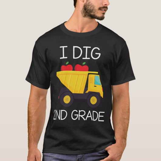 Terug naar school Ik graaf 2e klas vuilniswagen T-shirt (Voorkant)