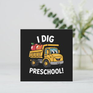 Terug naar school Ik graaf kleuter vrachtwagen Bedankkaart