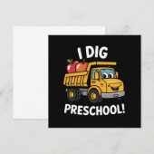 Terug naar school Ik graaf kleuter vrachtwagen Kaart (Voorkant / Achterkant)