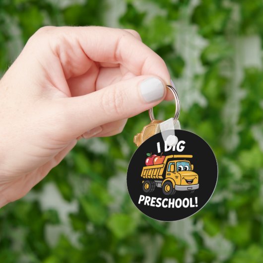 Terug naar school Ik graaf kleuter vrachtwagen Sleutelhanger (Hand)