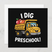 Terug naar school Ik graaf Preschool Dump Truck Bedankkaart (Voorkant / Achterkant)