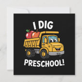Terug naar school Ik graaf Preschool Dump Truck Bedankkaart (Voorkant)