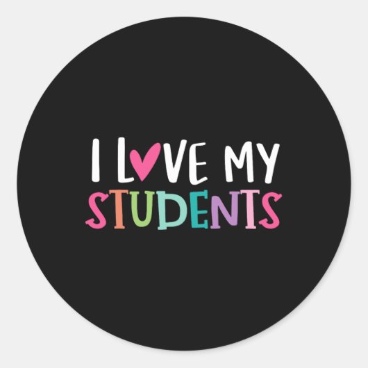 Terug naar school Ik hou van mijn studenten Leerkr Ronde Sticker (Voorkant)