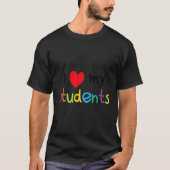 Terug naar school Ik hou van mijn studenten lerare T-shirt (Voorkant)