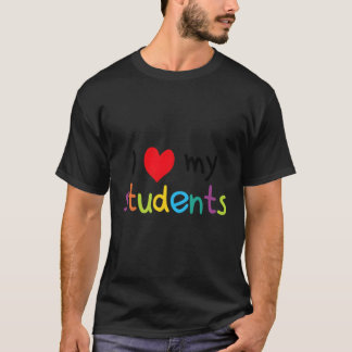 Terug naar school Ik hou van mijn studenten lerare T-shirt