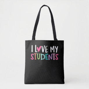 Terug naar school Ik hou van mijn studenten lerare Tote Bag