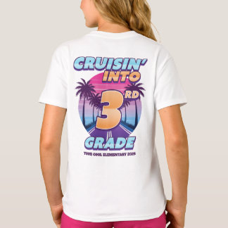 Terug naar school in 3e klas voor en achterkant t-shirt