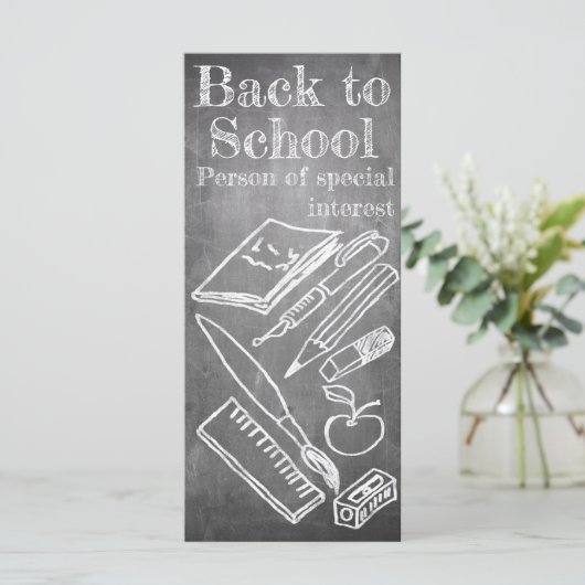 Terug naar School in chalkboardstijl (Staand voorkant)