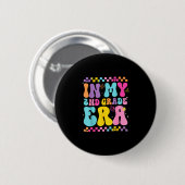 Terug naar school in de 2e klas vlinder ronde button 5,7 cm (Voorkant /achterkant)