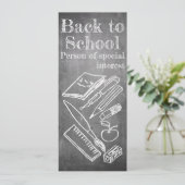 Terug naar school in krijtbord stijl (Staand voorkant)