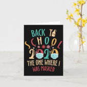 Terug naar school in quarantaine werk van thuis 1 kaart (Gele Bloem)