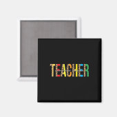 Terug naar school Informatica Leraar Leopard Ad Magneet (Voorkant / Achterkant)