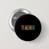 Terug naar school Informatica Leraar Leopard Ad Ronde Button 5,7 Cm (Voorkant /achterkant)