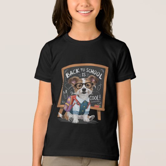 Terug naar school is cool. schattig hondendagontwe Tri-Blend shirt (Voorkant)