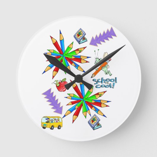 Terug naar school is Cool Teachers Clock Ronde Klok (Voorkant)