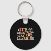 Terug naar school is het een mooie dag om thee te sleutelhanger (Achterkant)