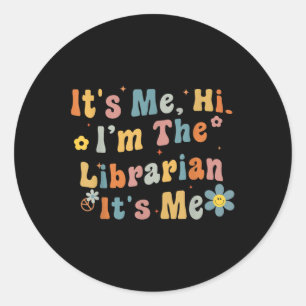 Terug naar school is het Me Hi in de Librarian Sum Ronde Sticker