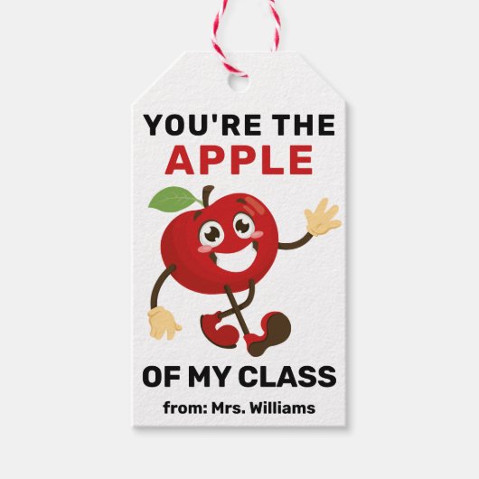 Terug naar school Jij bent de appel van mijn klas Cadeaulabel (Voorkant)