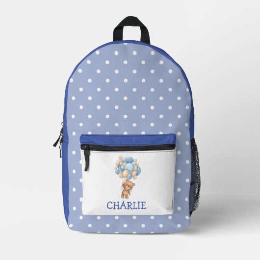 Terug naar school Jongen Beer thema Gedrukte rugza Bedrukte Rugzak (Voorkant)