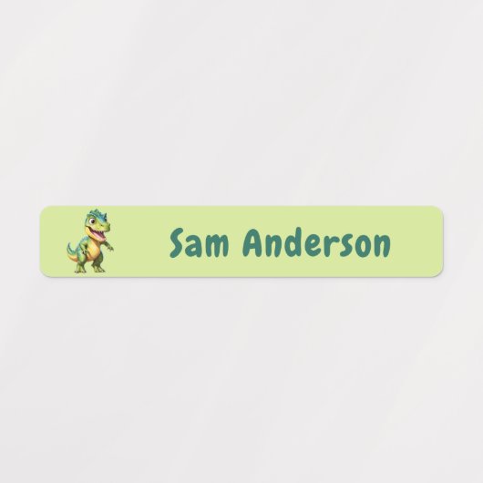 Terug naar school jongens dinosaurus kindernaam labels (Design 4)