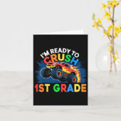 Terug naar school jongens eerste dag van de 1e kla kaart (Gele Bloem)