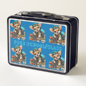 Terug naar school jongetje Pup (turquoise) (Achterkant)