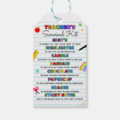 Terug naar school juf/meester overlevingspakket fa cadeaulabel (Voorkant)