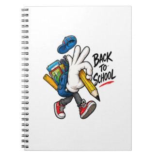 Terug naar school Karakter Schoolbenodigdheden Ont Notitieboek