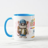 Terug naar school kat dragen rugzak gepersonalisee mok (Links)