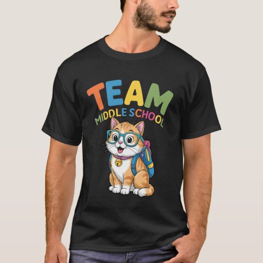 Terug Naar School Kat T-shirts Team Middelbare Sch (Voorkant)