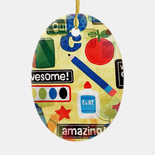 terug naar school keramisch ornament (Voorkant)