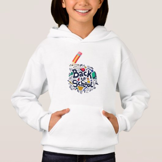Terug naar school Kids Pullover Hoodie (Voorkant)