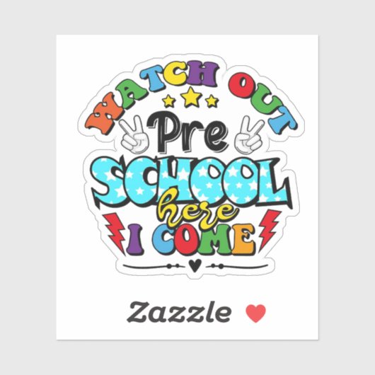 Terug naar school kijk uit de kleuterschool hier k sticker (Vel)