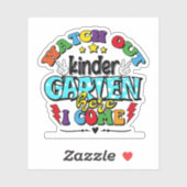 Terug naar school Kijk uit Kinder Garten Hier kom Sticker (Vel)
