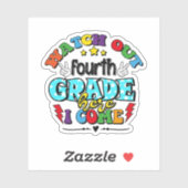 Terug naar school Kijk uit Vierde klas hier kom ik Sticker (Vel)