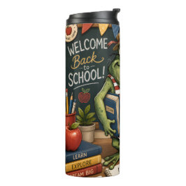 Terug naar school kikker PNG, Leraar klasdecoratie Thermosbeker