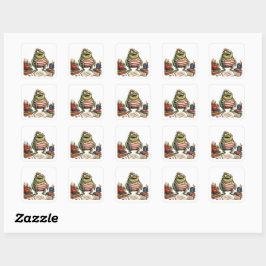 Terug naar school kikker PNG, Leraar klasdecoratie Vierkante Sticker