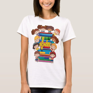 Terug naar school Kinder boeken Docenten T-shirt