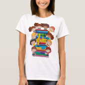Terug naar school Kinder boeken Docenten T-shirt (Voorkant)