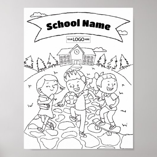 Terug naar school Kinder Terug naar school kunst k Poster (Voorkant)