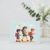 Terug naar school kinderen feestdagenkaart (Staand voorkant)