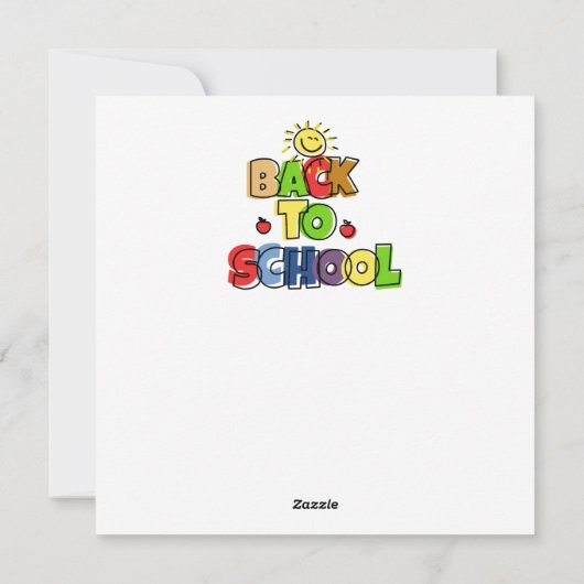 Terug naar school kinderen Flat Holiday Kaart (Achterkant)