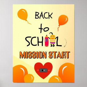 Terug naar school kinderen poster