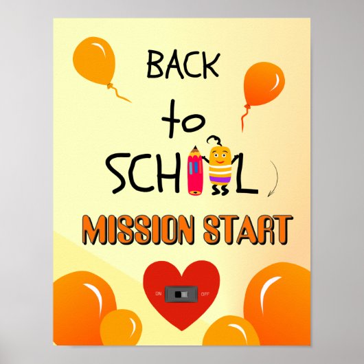Terug naar school kinderen poster (Voorkant)