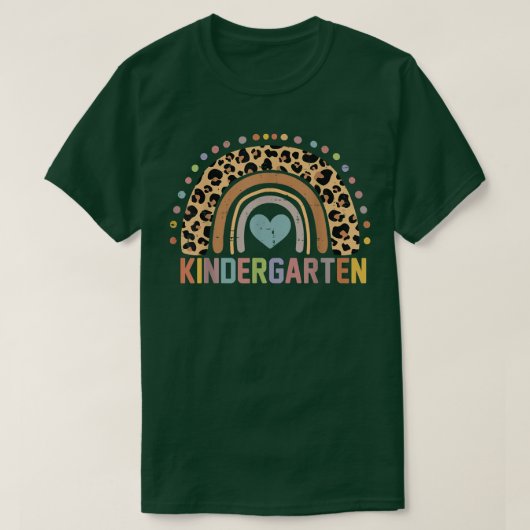 Terug naar school Kindergarten Rainbow Leopard Tea T-shirt (Design voorkant)