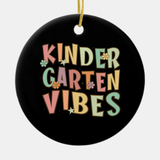 Terug naar school Kindergarten Vibes Retro leraar Keramisch Ornament (Voorkant)