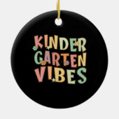 Terug naar school Kindergarten Vibes Retro leraar Keramisch Ornament (Achterkant)