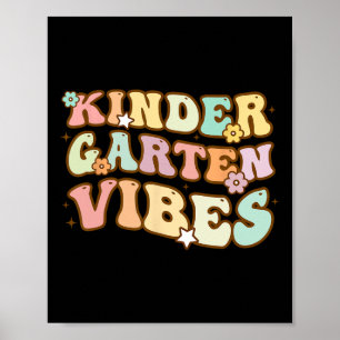 Terug naar school Kindergarten Vibes Retro leraar Poster